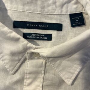 Perry Ellis Linen Blend Shirt Medium NWT